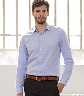 Blue Sky Cotton shirt - Straight collar - LOUIS CLASSIC