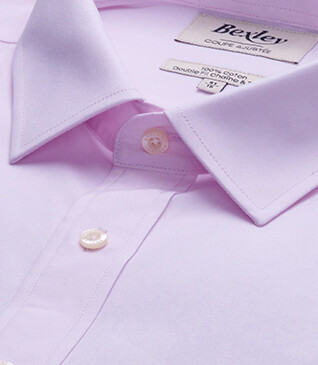 Pale Pink Cotton shirt - Straight collar - LOUIS CLASSIC