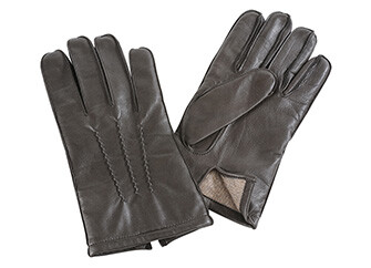 Chocolate lambskin Men's leather gloves