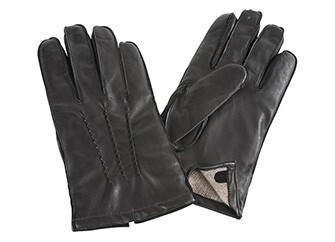 Black lambskin Men's leather gloves
