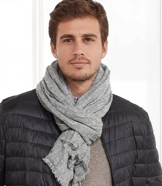 Grey Melange light Wool and Cashmere scarf