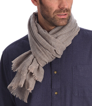  Taupe Melange light Wool and Cashmere scarf