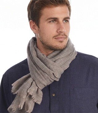 Taupe Melange light Wool and Cashmere scarf