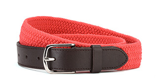 Men's Pink Braided Elastic Belt - MOORGATE SILVER