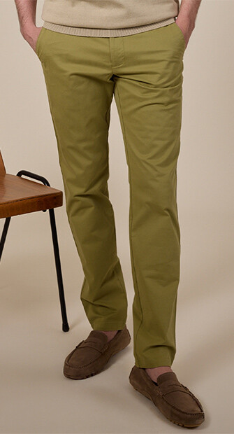 Men's chino trousers Almond Green - KYRK