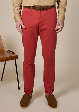 Men's chino trousers Brick Red - KYRK