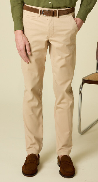 Men's chino trousers Dark Beige - KYRK