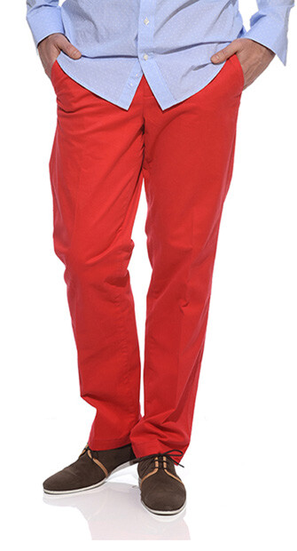 Bright Red Chino trousers for men - JERRY