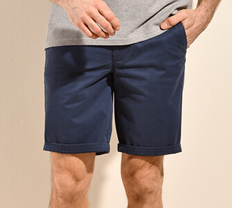 Navy Denim Chino Shorts - BARRY
