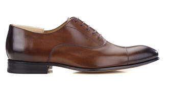 Patina Cognac Men's Oxford shoes - Leather outsole - BRISBURY