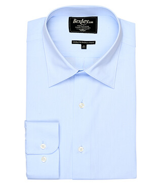 Pale Blue two ply Cotton shirt - ALBERT CLASSIC
