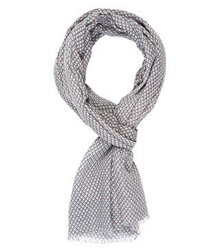 Blue and Chocolate patterned Cotton Scarf