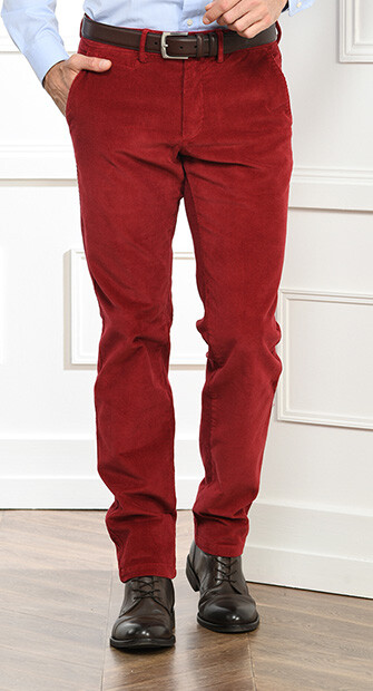 Dark Red Men's corduroy trousers - NORMAN