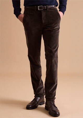 Brown Men's corduroy chinos - NORMAN
