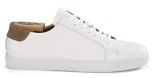 White Men's leather Trainers - INGLEWOOD