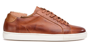 Patina Chestnut Men's leather Trainers - INGLEWOOD