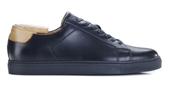 Black Men's leather Trainers - INGLEWOOD