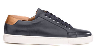 Patina Navy Men's leather Trainers - INGLEWOOD