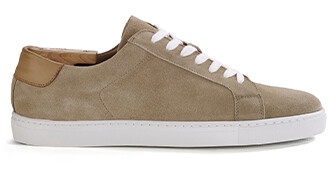 Dark Beige Suede Men's leather Trainers - INGLEWOOD