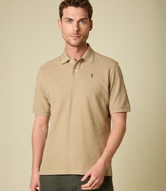 Beige Men's polo shirt - GARETH