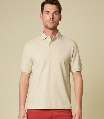 Men's polo shirt Beige Melange - GARETH