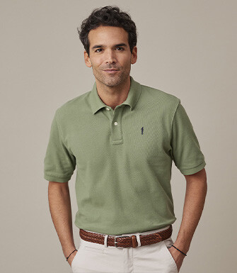 Sage Green Men's polo shirt - GARETH