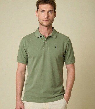 Sage Green Men's polo shirt - GARETH