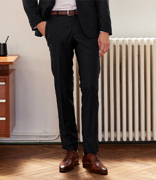 Men's Black Suit Trousers - LAZARE