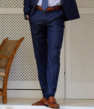 Men's Prussian Blue Suit Trousers - LAZARE