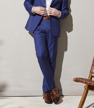 Men's Deep Blue Suit Trousers - LAZARE