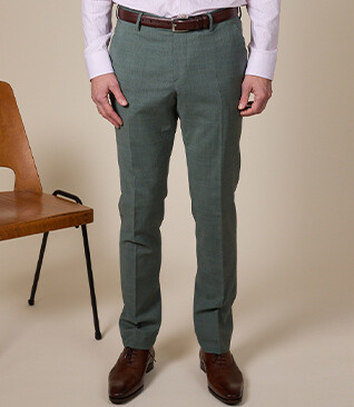 Men's Suit Trousers Linden Green - LAZARE