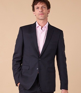 Men's Navy Suit Jacket - LAZARE