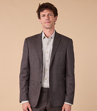Chocolate Melange Men's Suit Jacket - LAZARE
