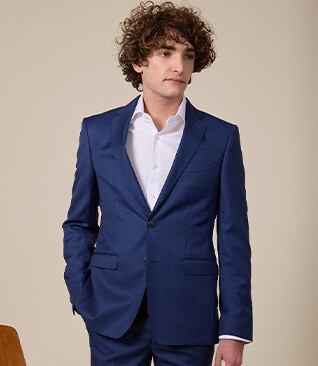 Men's Deep Blue Suit Jacket - LAZARE
