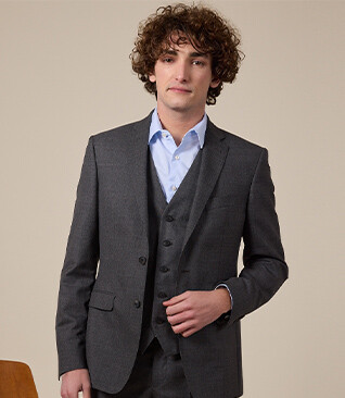Men's Middle grey Suit Jacket - LAZARE