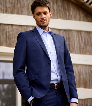 Men's Navy blue Suit Jacket - LAZARE