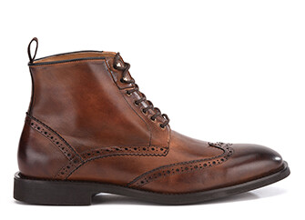 Patina Chestnut lace-up Boots Derby - CHARING GOMME CITY
