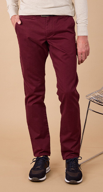 Burgundy Chino trousers for men - NIGEL II