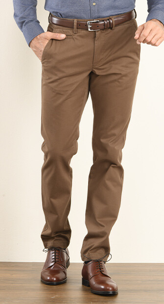 Chocolate Chino trousers for men - NIGEL II