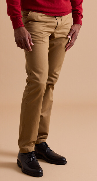 Dark Camel Chino trousers for men - NIGEL II