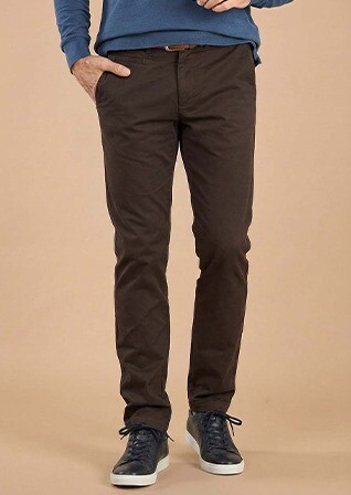 Dark Brown Chino trousers for men - NIGEL II