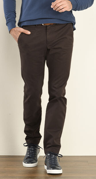Dark Brown Chino trousers for men - NIGEL II