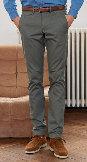 Sage Green Chino trousers for men - NIGEL II