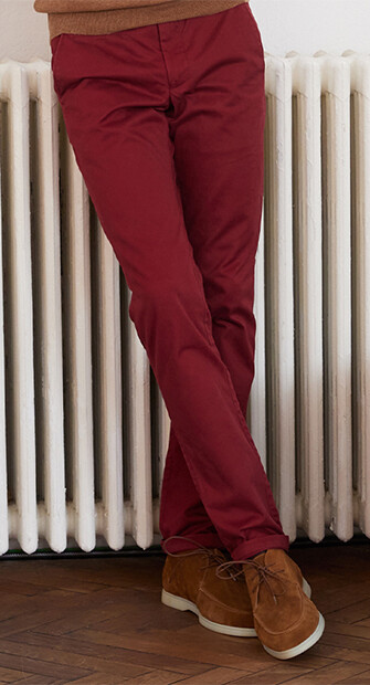 Dark Red Chino trousers for men - NIGEL II