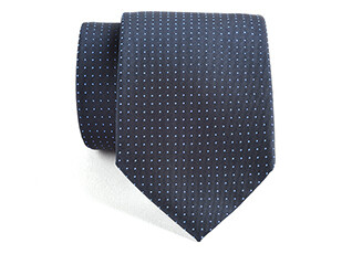 Navy Silk Tie with Royal Blue Micro dots