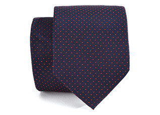 Dotted Silk Tie Navy and red
