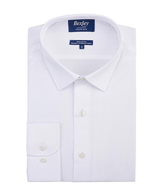 White Cotton Poplin Slim fit shirt - LOUIS CLASSIC SLIM
