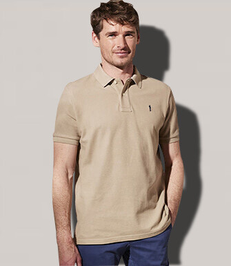 Beige Men's polo shirt - ANDY II