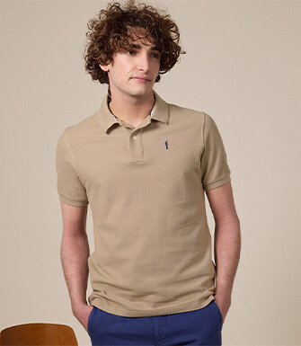 Beige Men's polo shirt - ANDY II