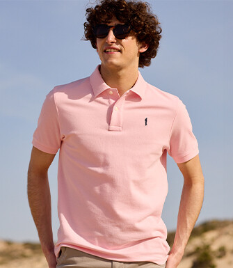 Pink Men's polo shirt - ANDY II